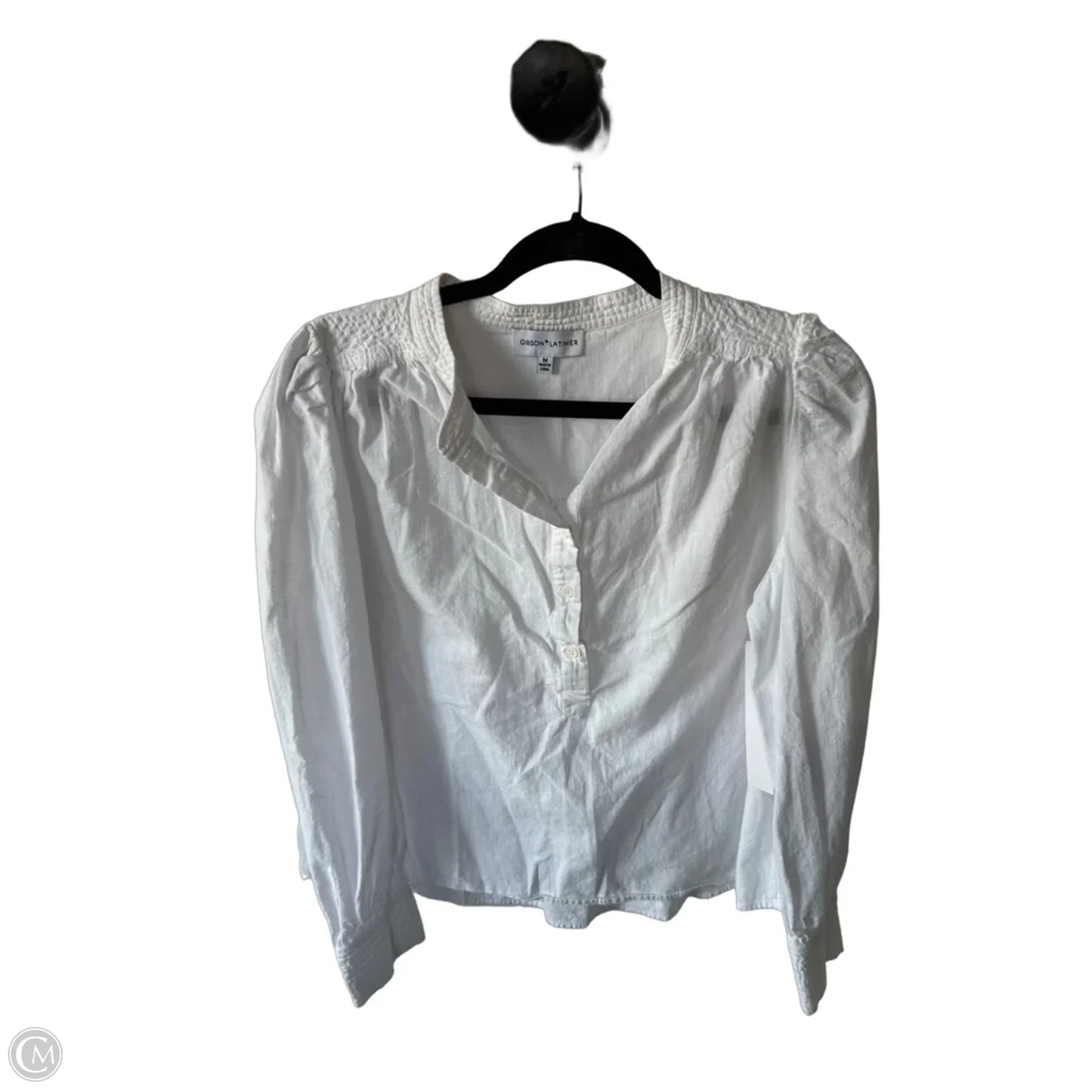 Blouse Long Sleeve By Gibson And Latimer In White, Size: M