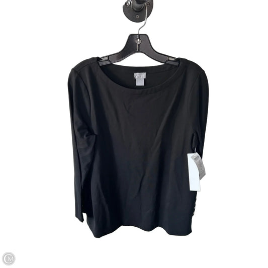 Tunic Long Sleeve By Chicos In Black & Gold, Size: M