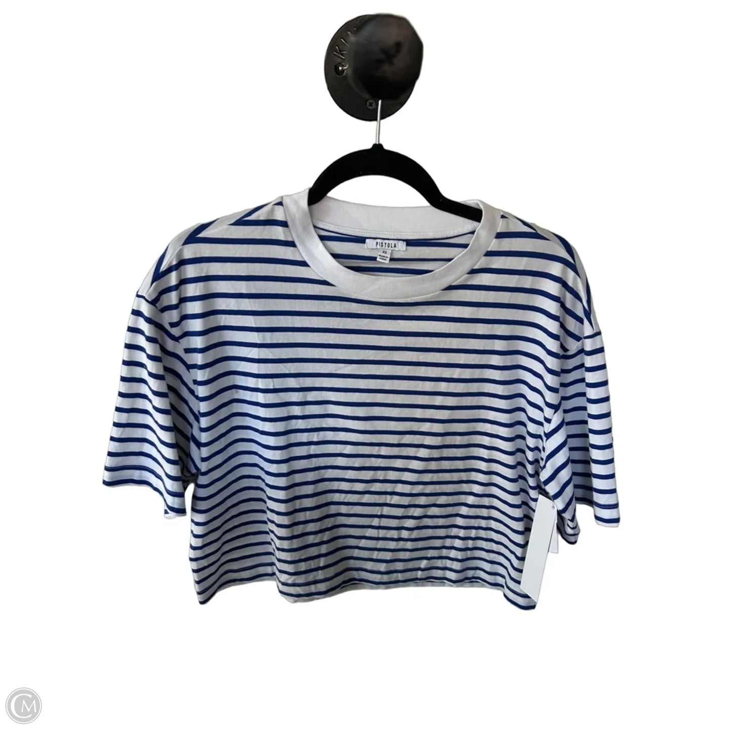 Top Short Sleeve By Pistola In Blue & White, Size: Xs