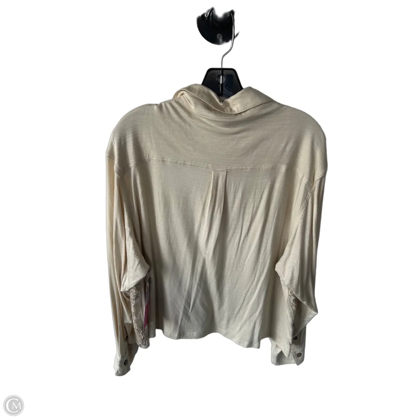 Top Long Sleeve By Gimmicks In Tan, Size: M