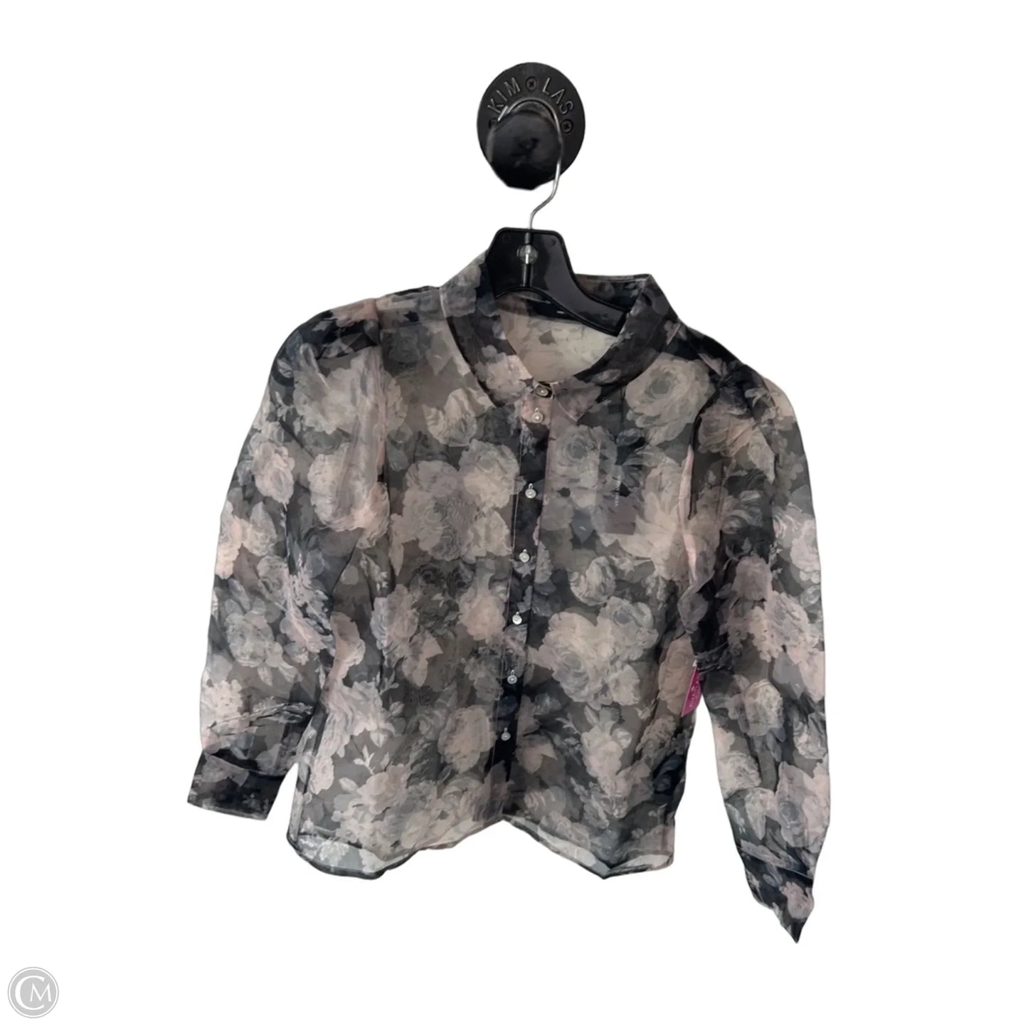 Blouse Long Sleeve By Vero Moda In Black & Pink, Size: Xs