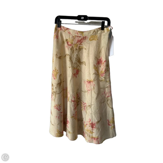 Skirt Midi By Chaps In Cream & Orange, Size: 4