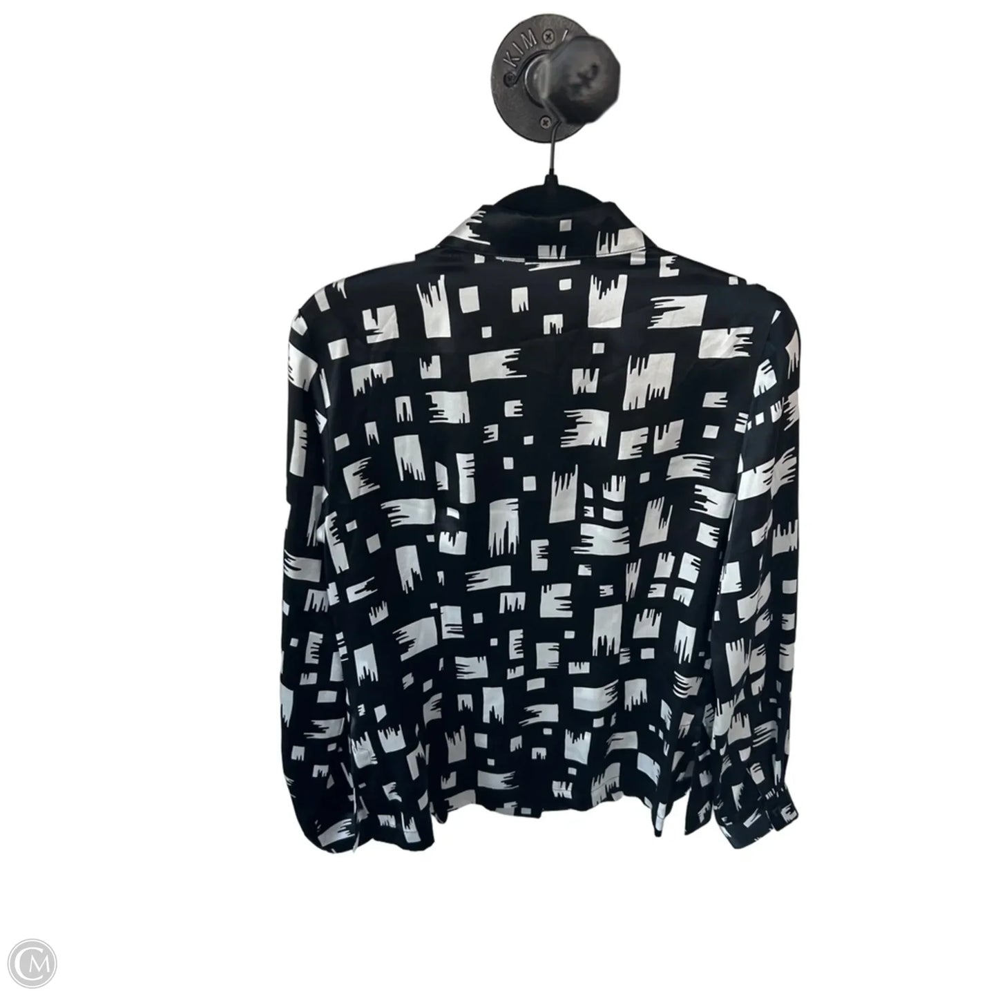 Blouse Long Sleeve By Clothes Mentor In Black & White, Size: S