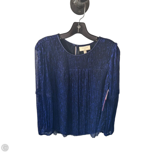 Blouse Long Sleeve By Moulinette Soeurs In Black & Blue, Size: M