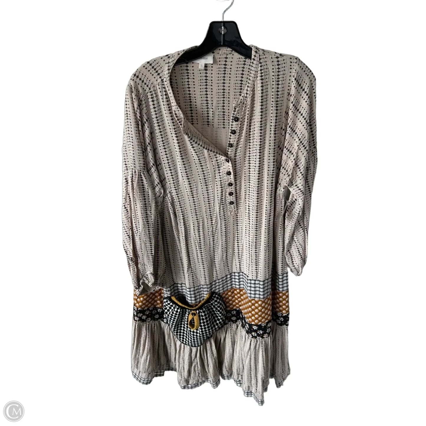 Dress Casual Midi By Bohme In Black & Tan, Size: L