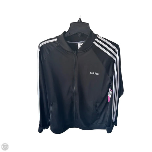 Athletic Jacket By Adidas In Black & White, Size: Xl