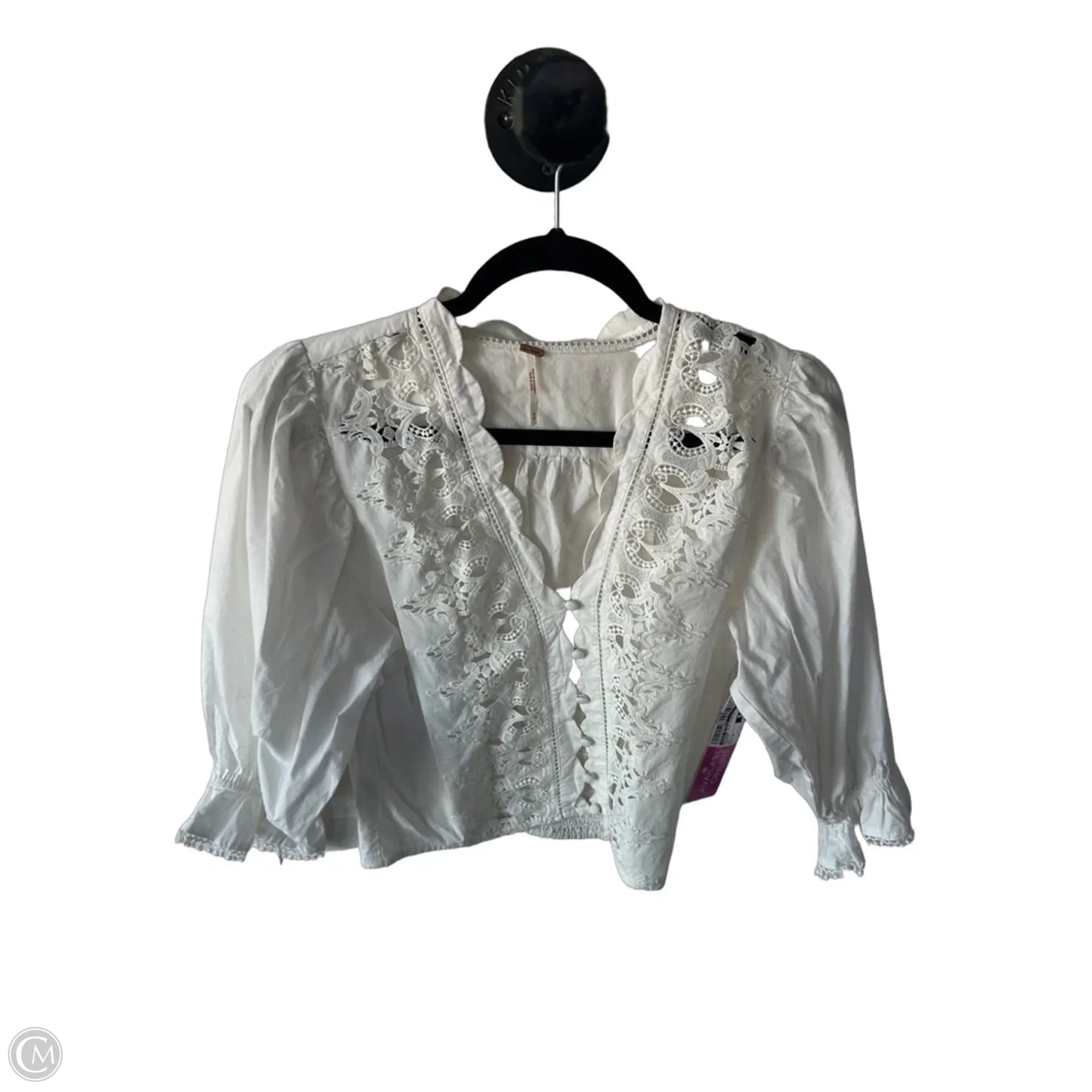 Blouse 3/4 Sleeve By Free People In White, Size: M