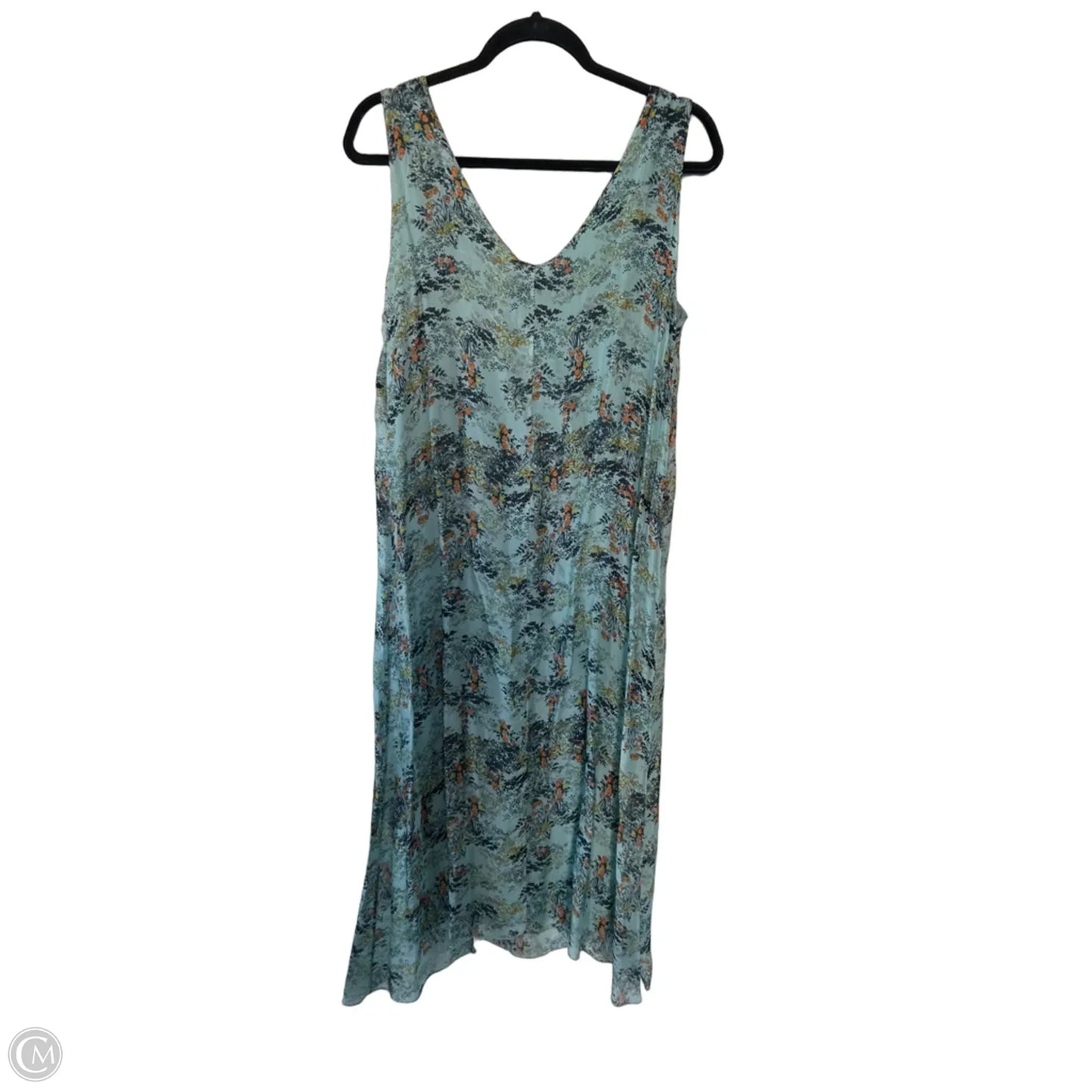 Dress Casual Midi By Rosetti In Green & Orange, Size: M