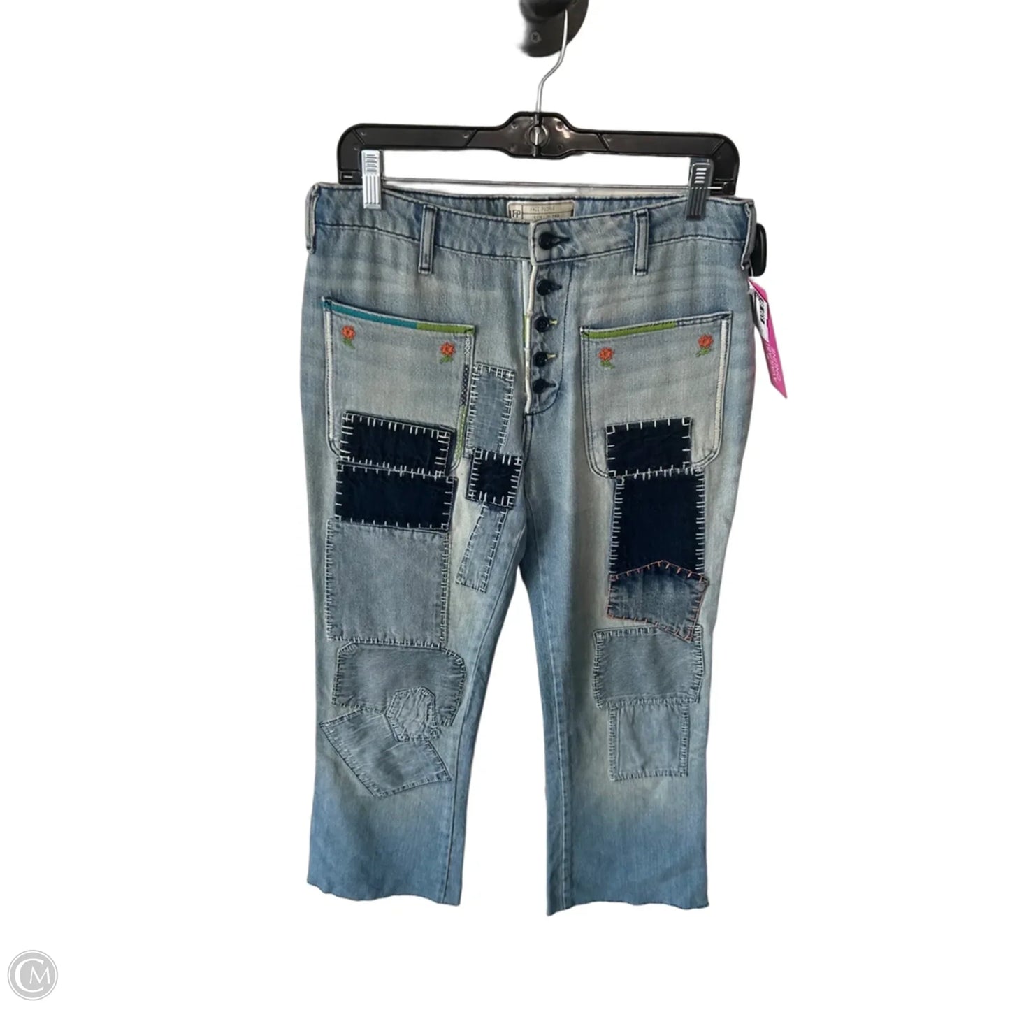 Jeans Straight By Free People In Blue Denim, Size: 6