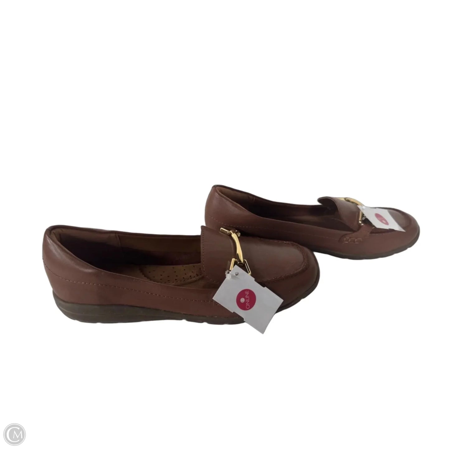Shoes Flats By Easy Spirit In Brown & Gold, Size: 8