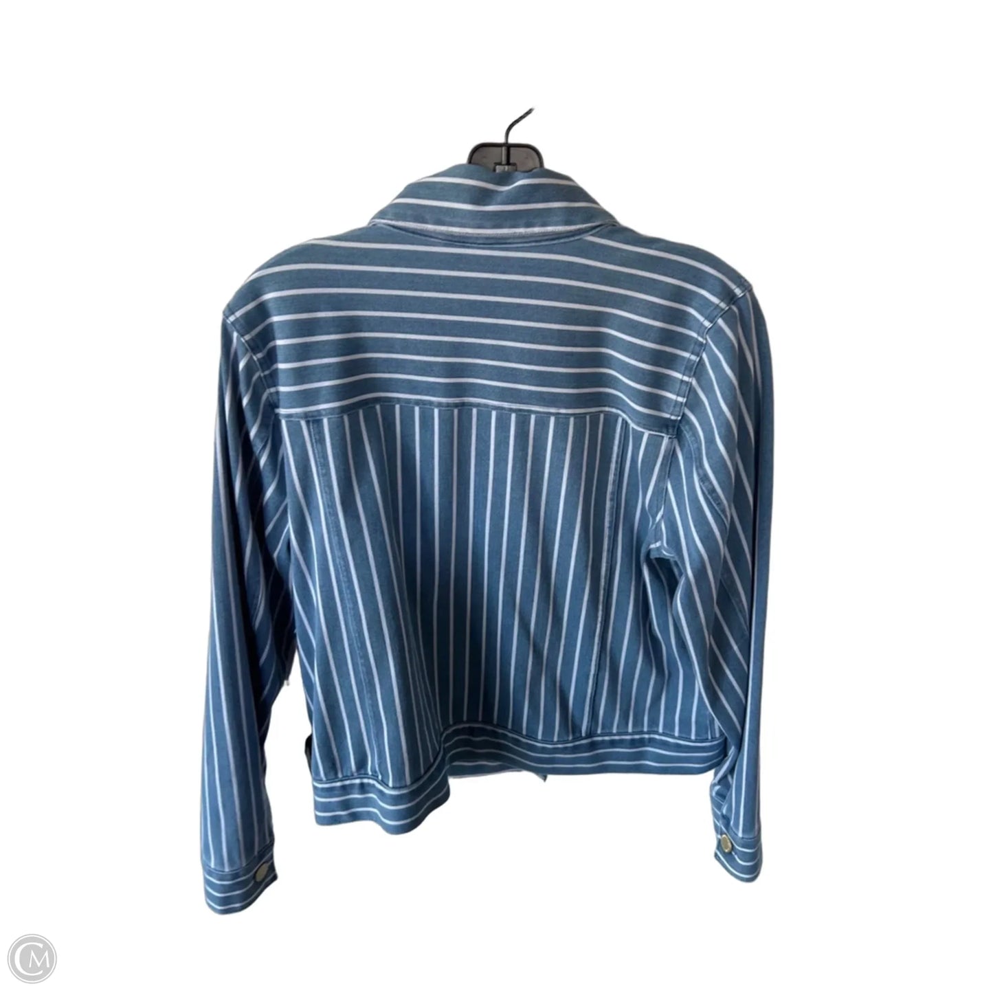 Jacket Denim By Dg2 In Blue & White, Size: M