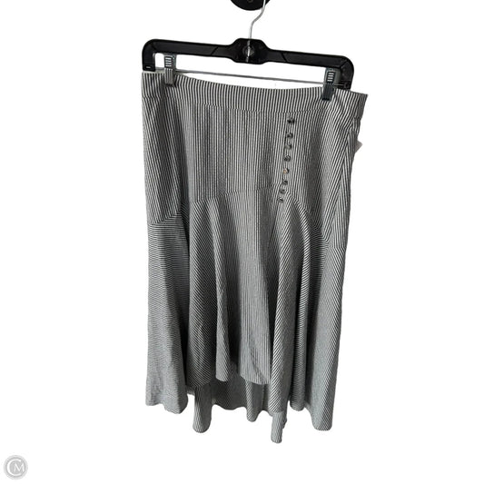 Skirt Midi By Calvin Klein In Grey & White, Size: 6
