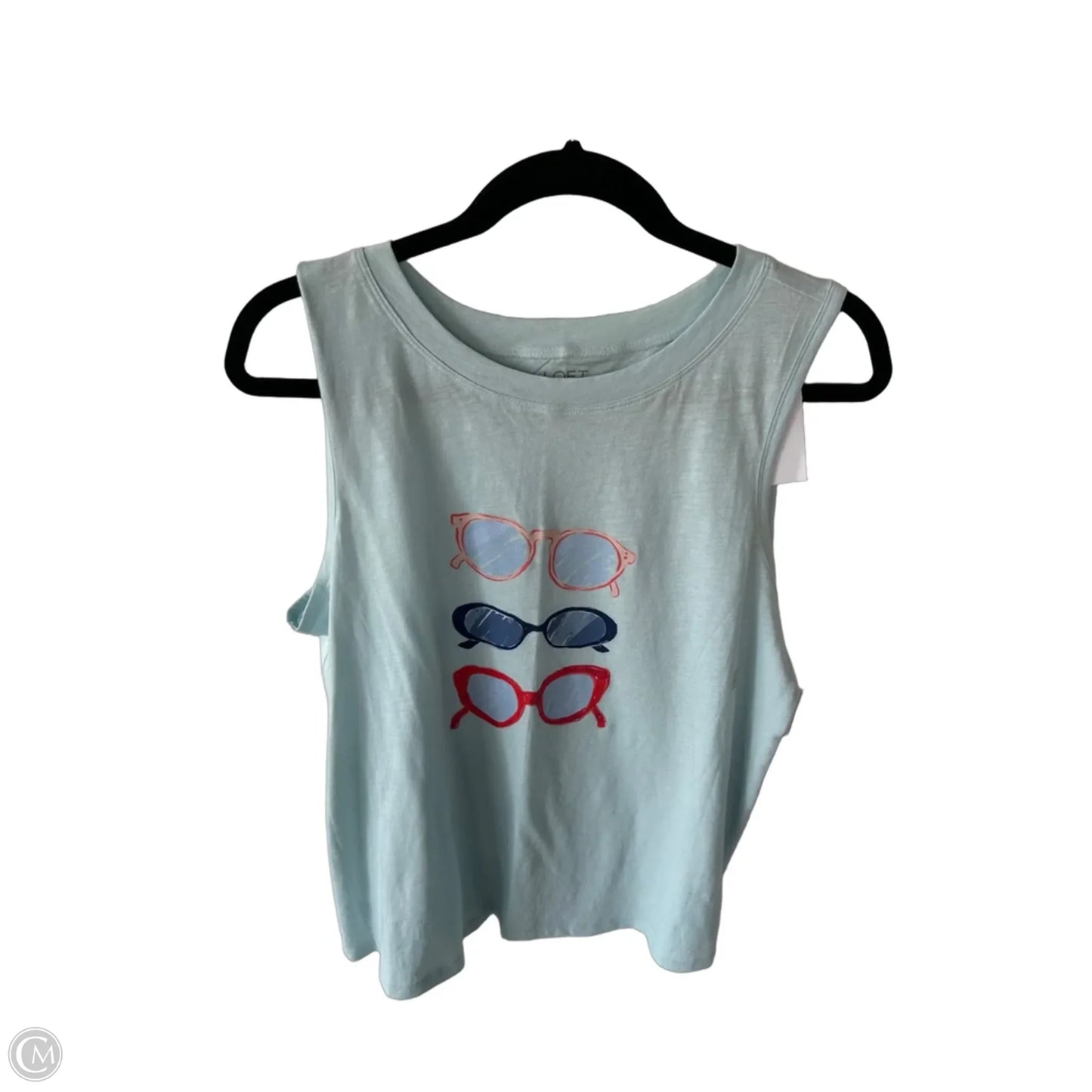 Top Sleeveless By Loft In Blue & Red, Size: L