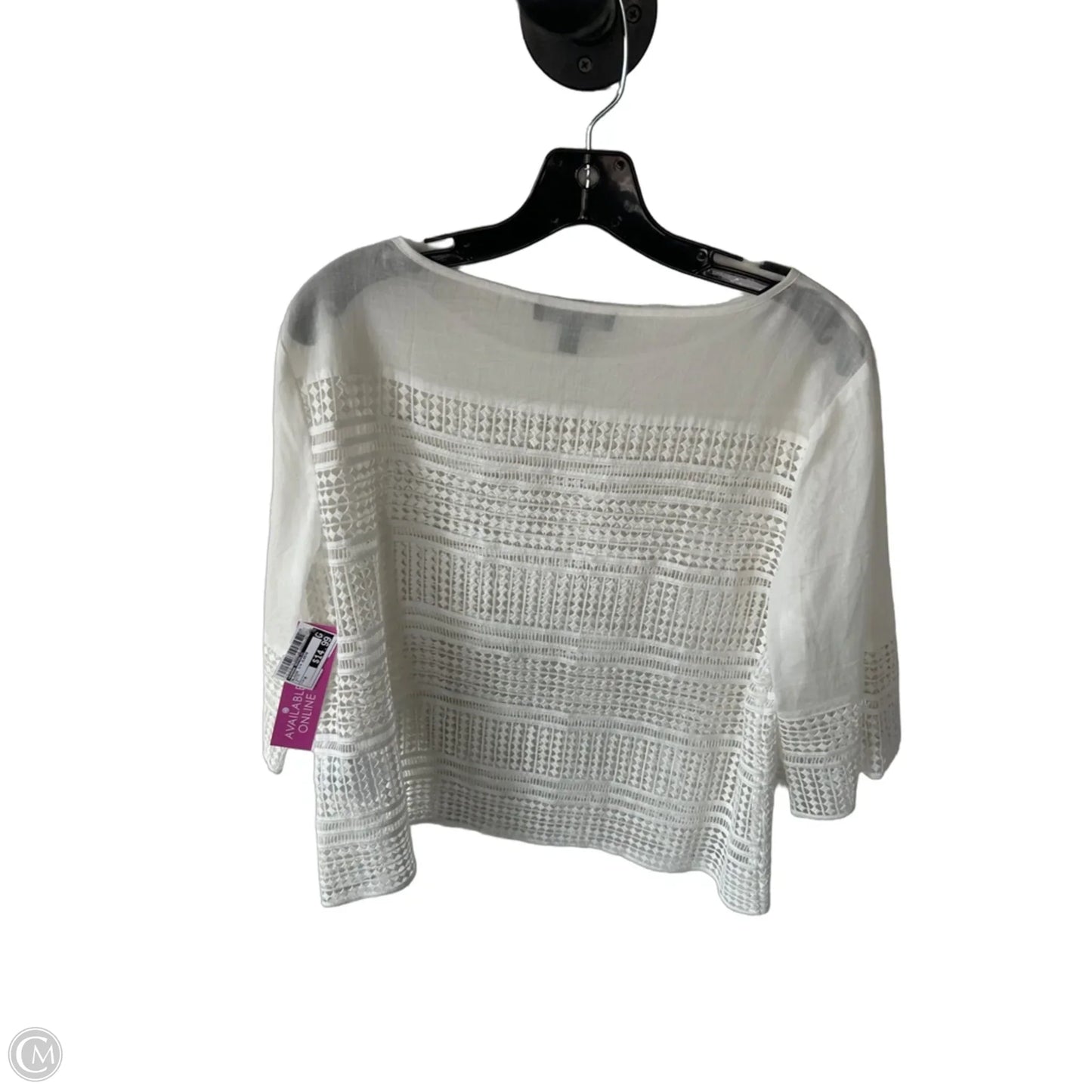 Blouse 3/4 Sleeve By Banana Republic In White, Size: M