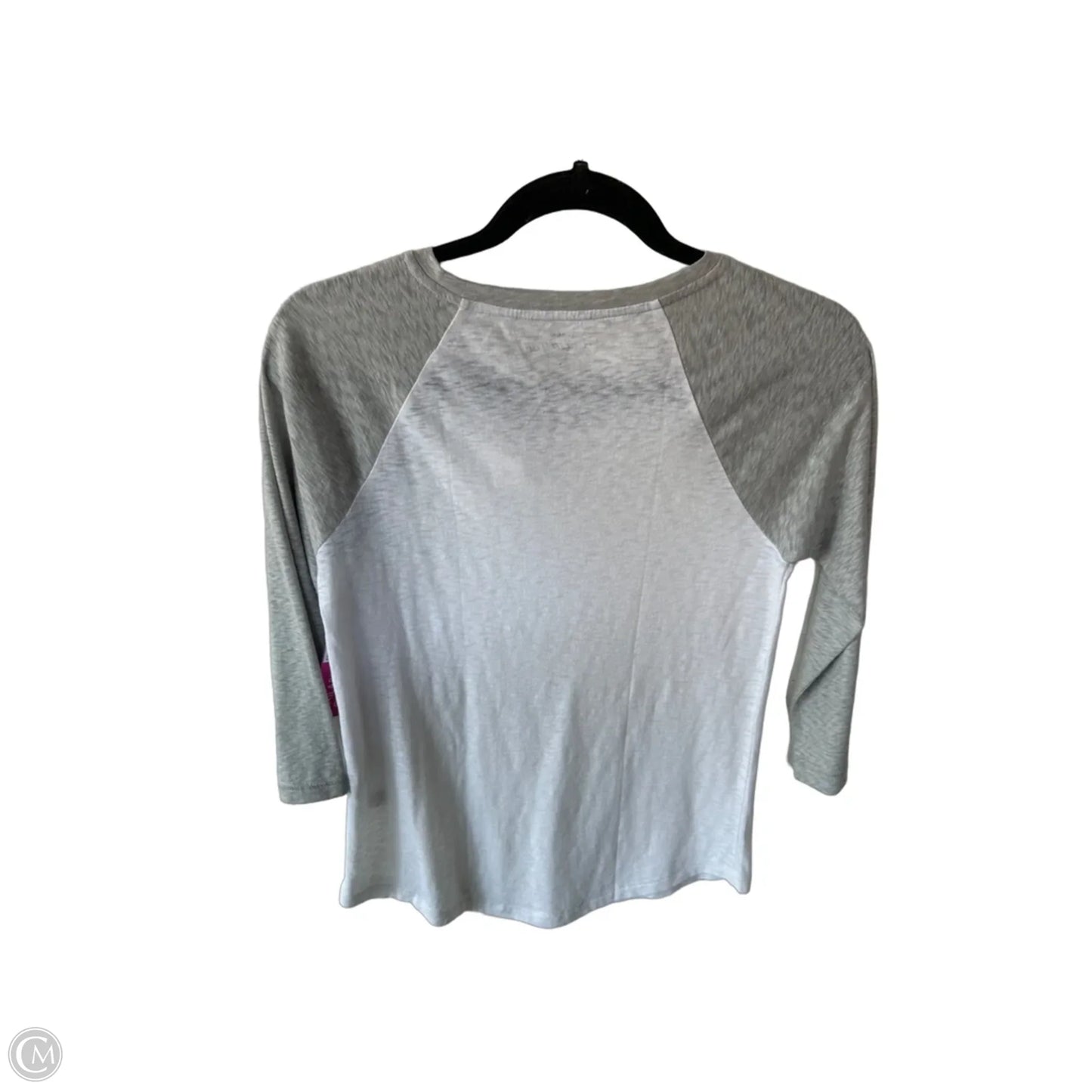 Top 3/4 Sleeve By J. Crew In Grey & White, Size: S