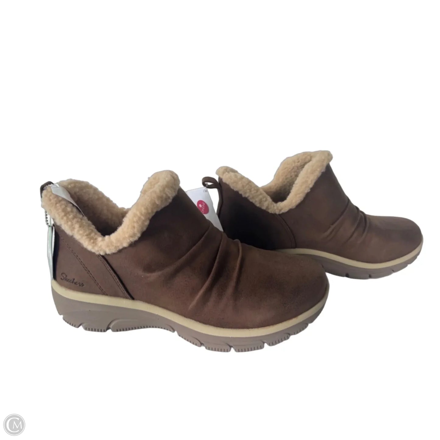Boots Ankle Flats By Skechers In Brown & Cream, Size: 10