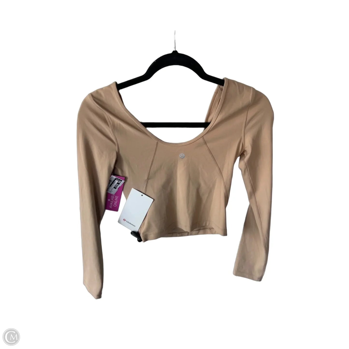 Athletic Top Long Sleeve Crewneck By Lululemon In Tan, Size: 2