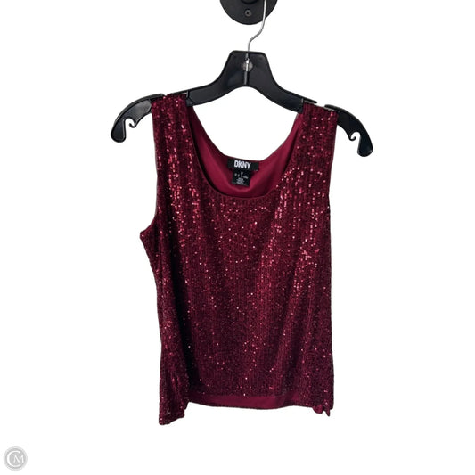 Blouse Sleeveless By Dkny In Red, Size: L