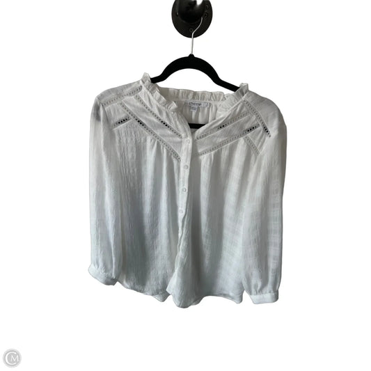 Blouse Long Sleeve By Chicos In White, Size: L