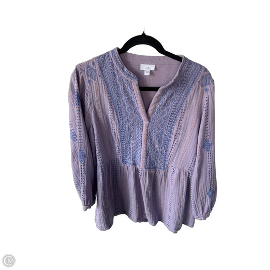 Blouse Long Sleeve By J. Jill In Purple, Size: L