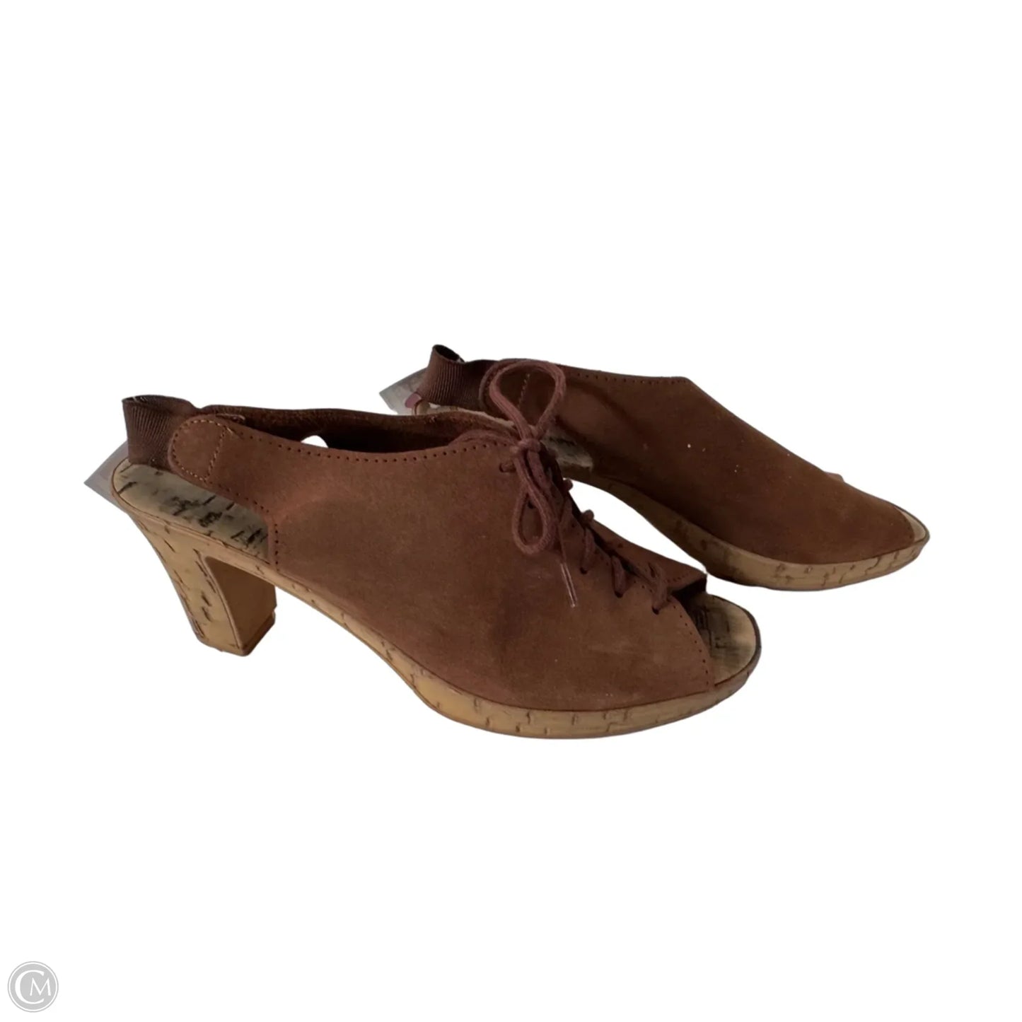 Sandals Heels Block By Colin Stuart In Brown & Tan, Size: 6.5