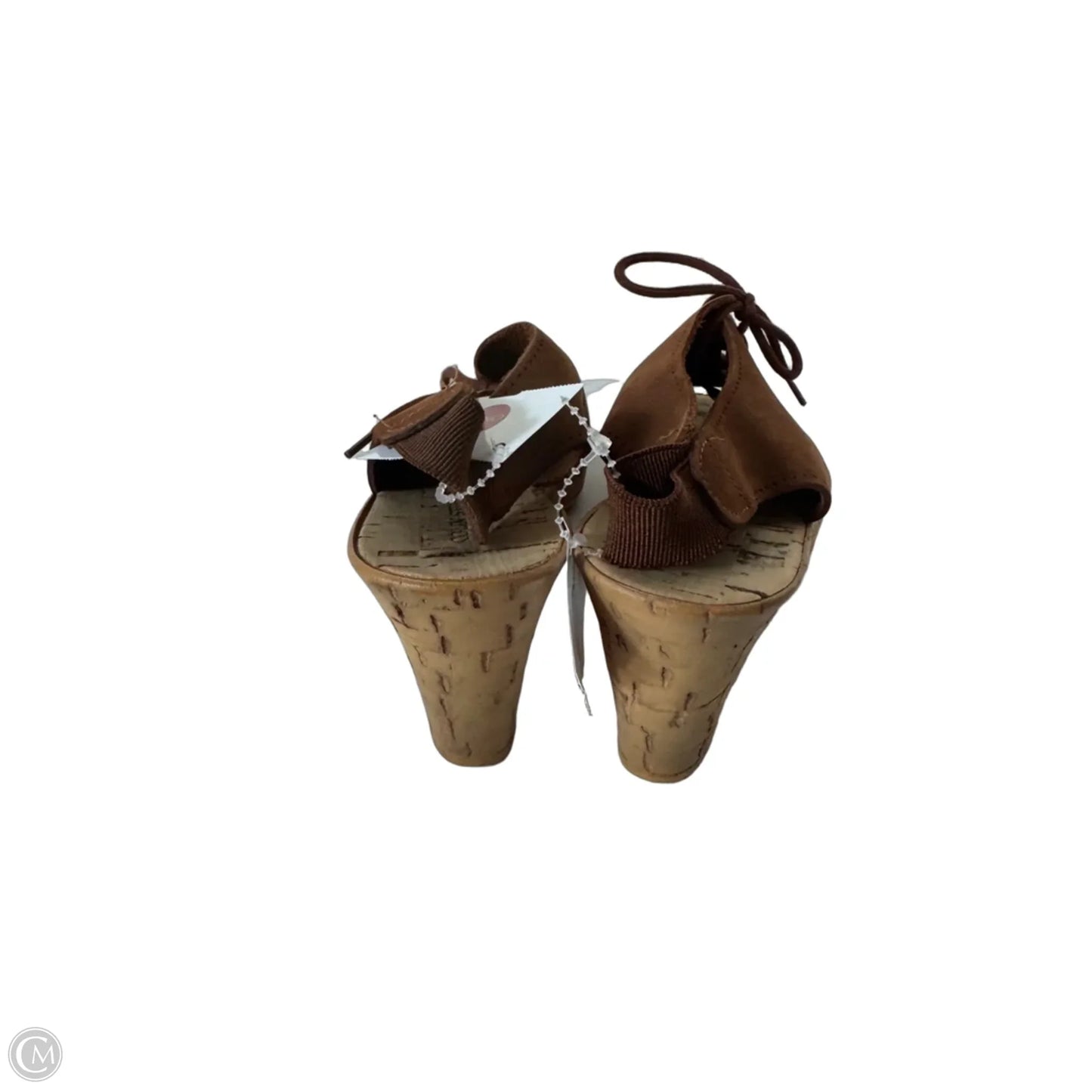 Sandals Heels Block By Colin Stuart In Brown & Tan, Size: 6.5
