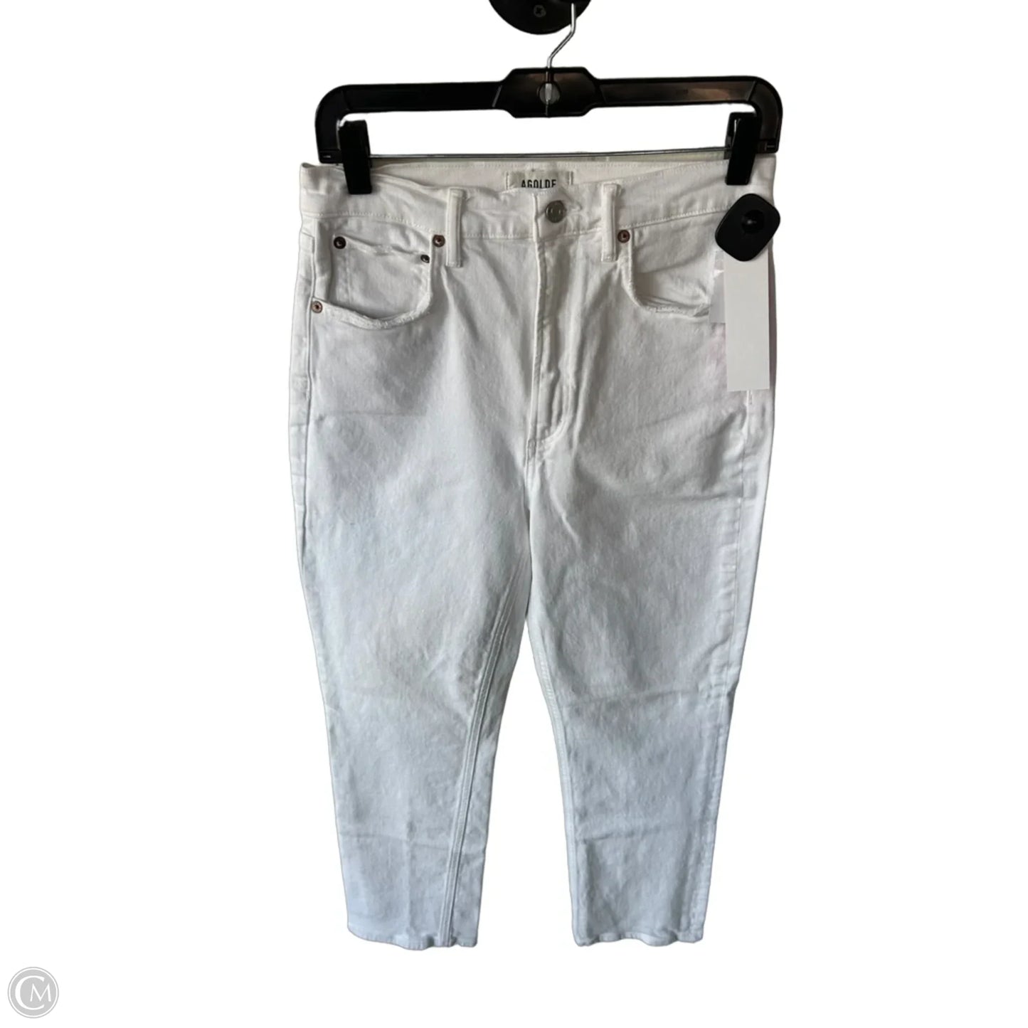 Jeans Straight By Agolde In White Denim, Size: 8
