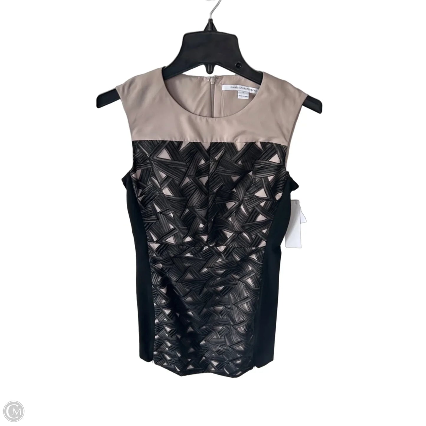 Dress Designer By Diane Von Furstenberg In Black & Tan, Size: S