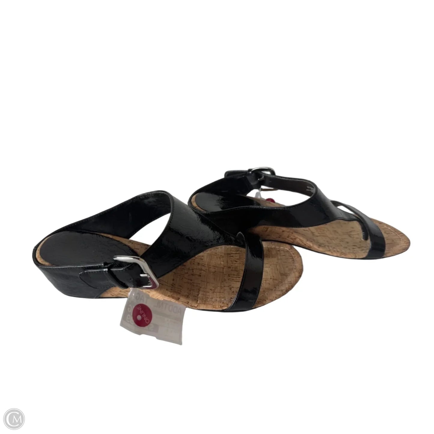 Sandals Heels Wedge By Cmc In Black & Tan, Size: 8.5