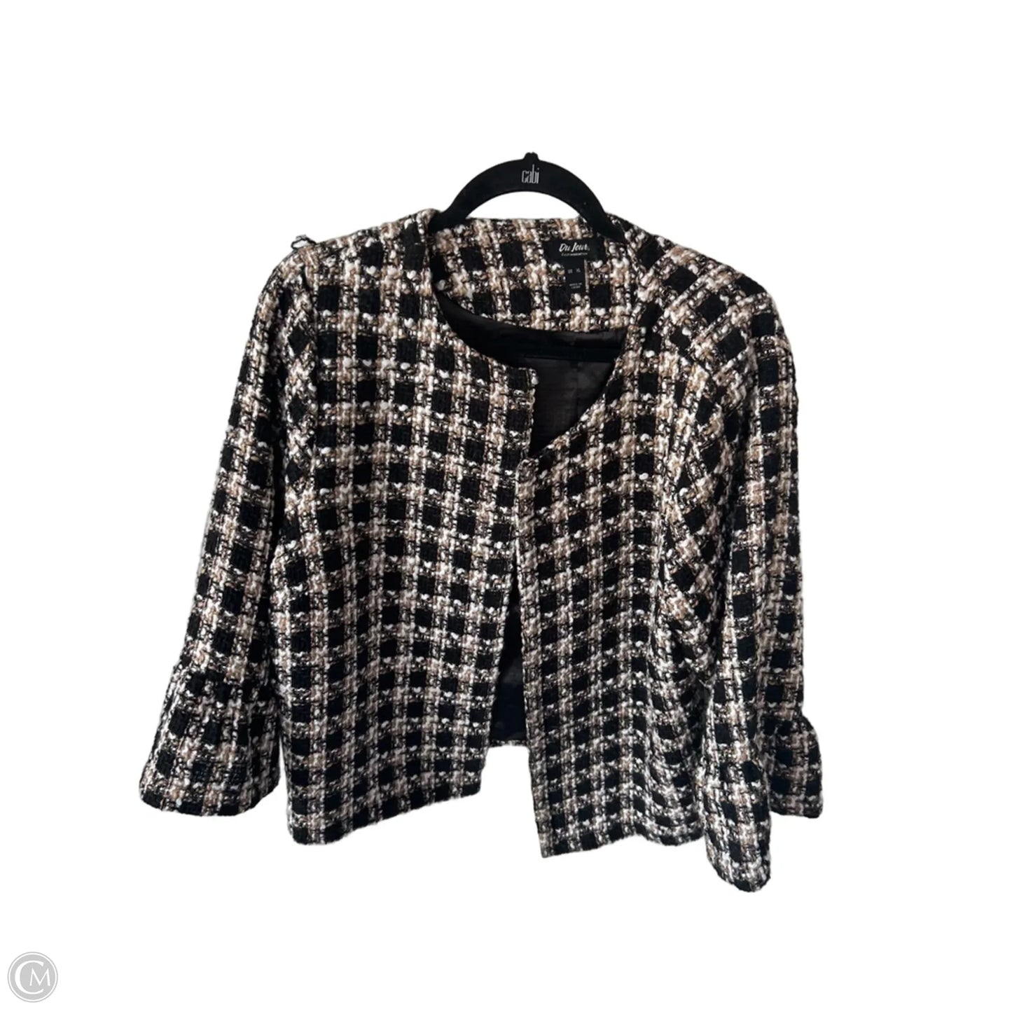 Blazer By Clothes Mentor In Black & Tan, Size: Xl