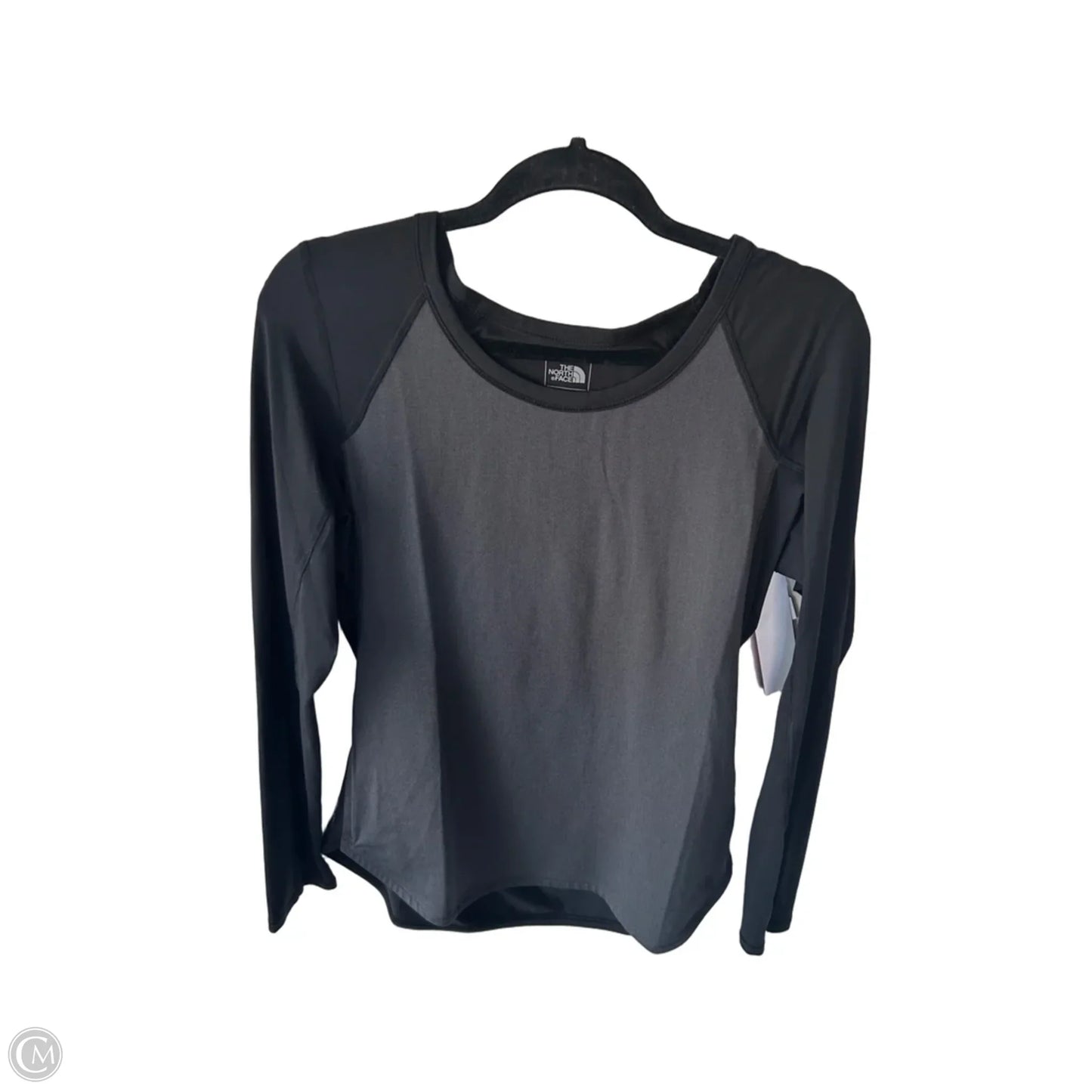 Athletic Top Long Sleeve Crewneck By The North Face In Black & Grey, Size: M