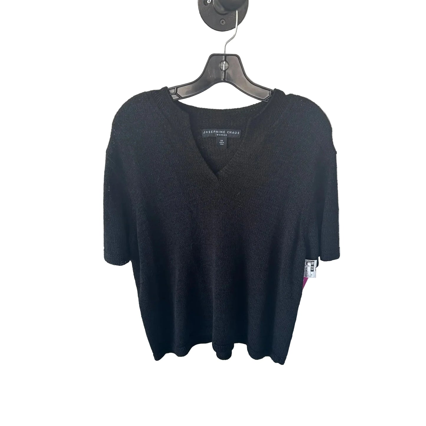 Sweater Short Sleeve By Josephine Chaus In Black, Size: 2x