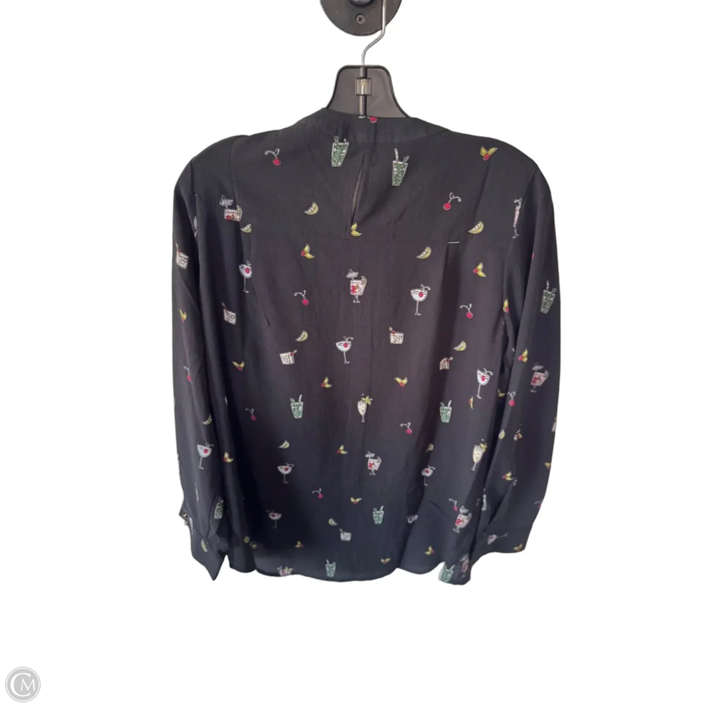Tunic Long Sleeve By Davi & Dani In Black & Yellow, Size: M