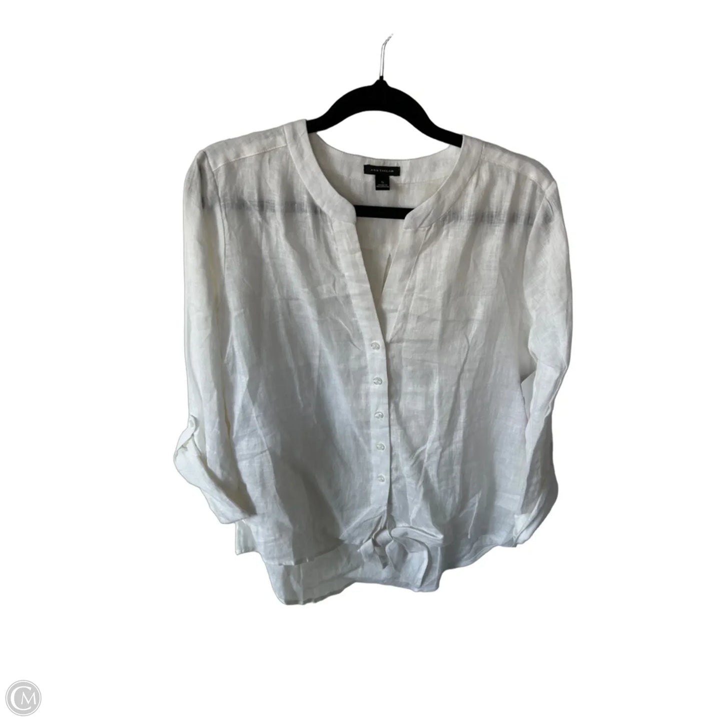 Blouse 3/4 Sleeve By Ann Taylor In White, Size: S