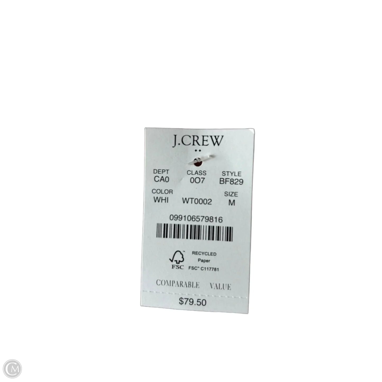 Blouse 3/4 Sleeve By J. Crew In White, Size: M