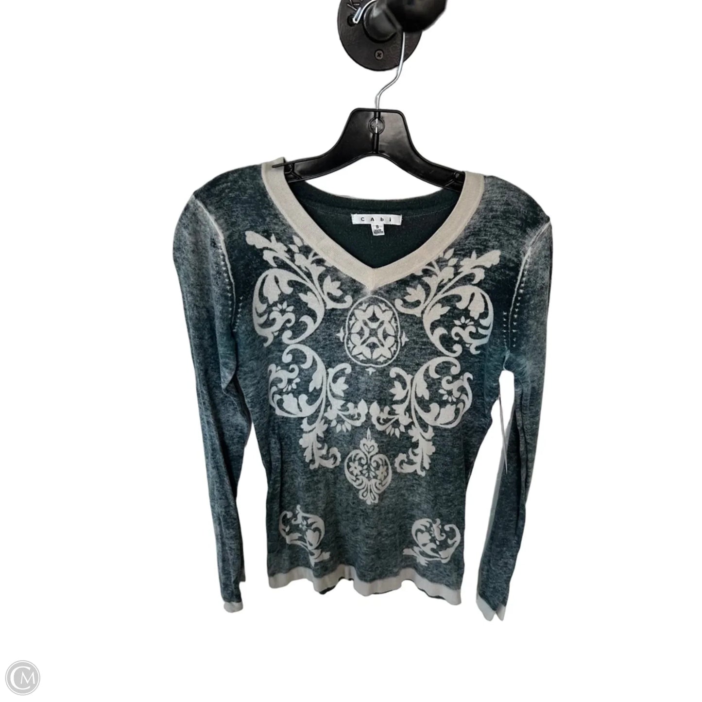 Sweater By Cabi In Green & Tan, Size: S