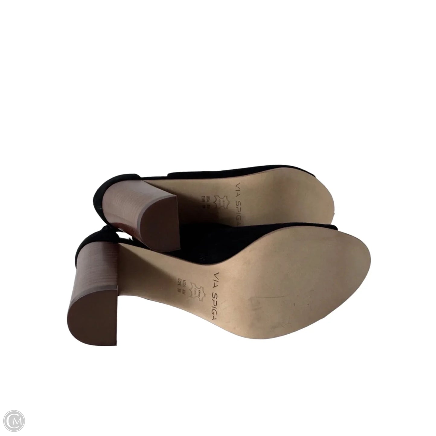 Sandals Heels Block By Via Spiga In Black, Size: 8