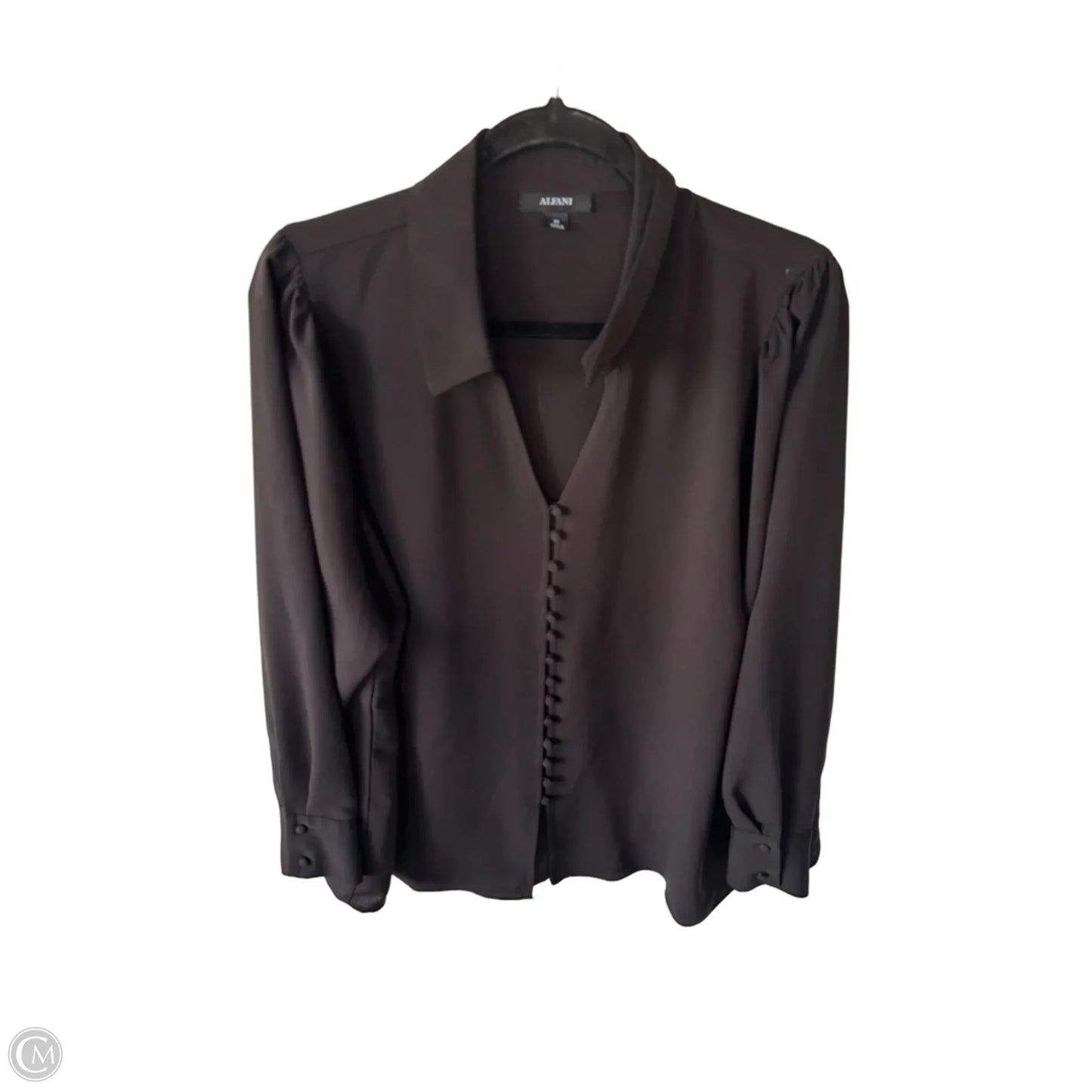 Blouse Long Sleeve By Alfani In Black, Size: 2x