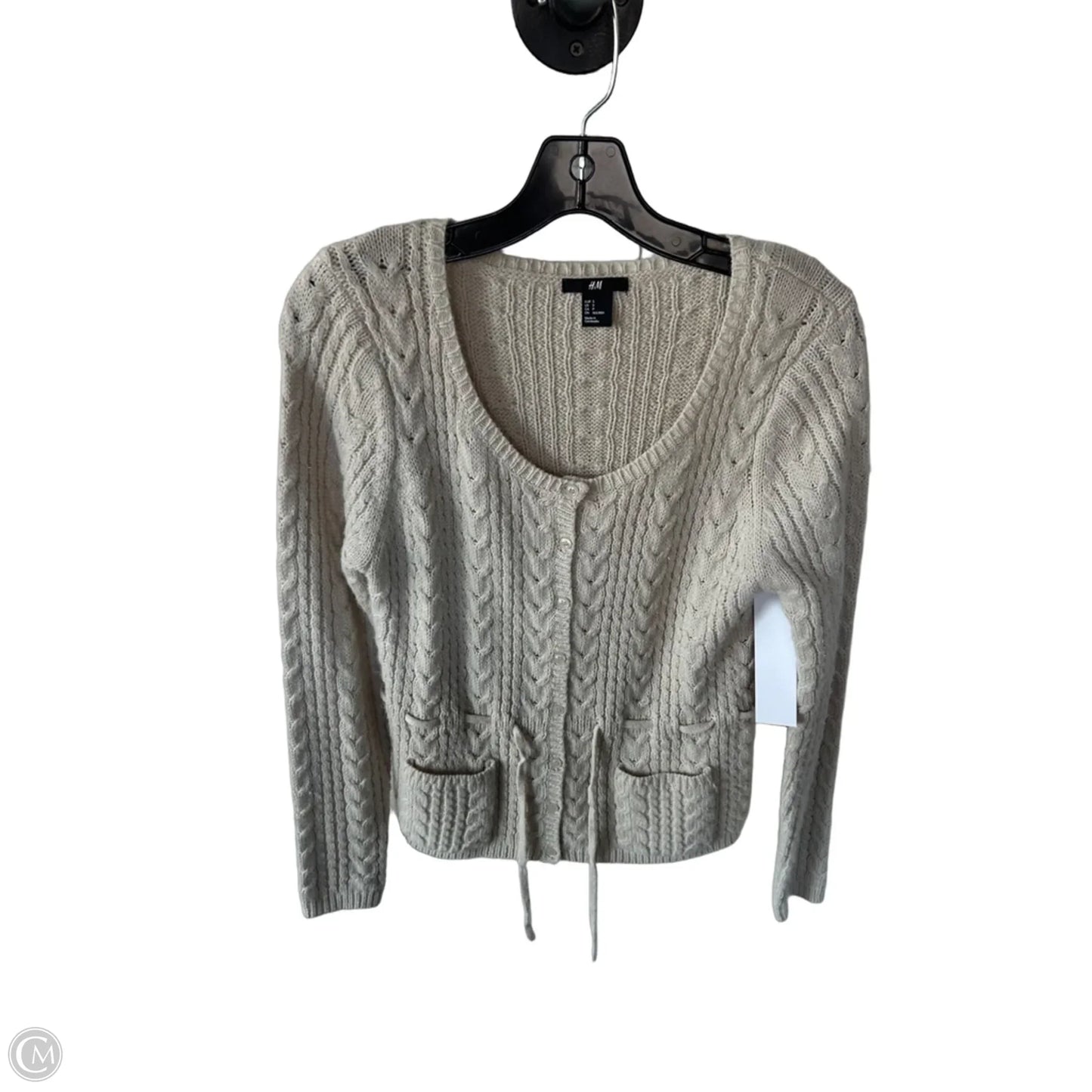 Sweater Cardigan By H&m In Tan, Size: S