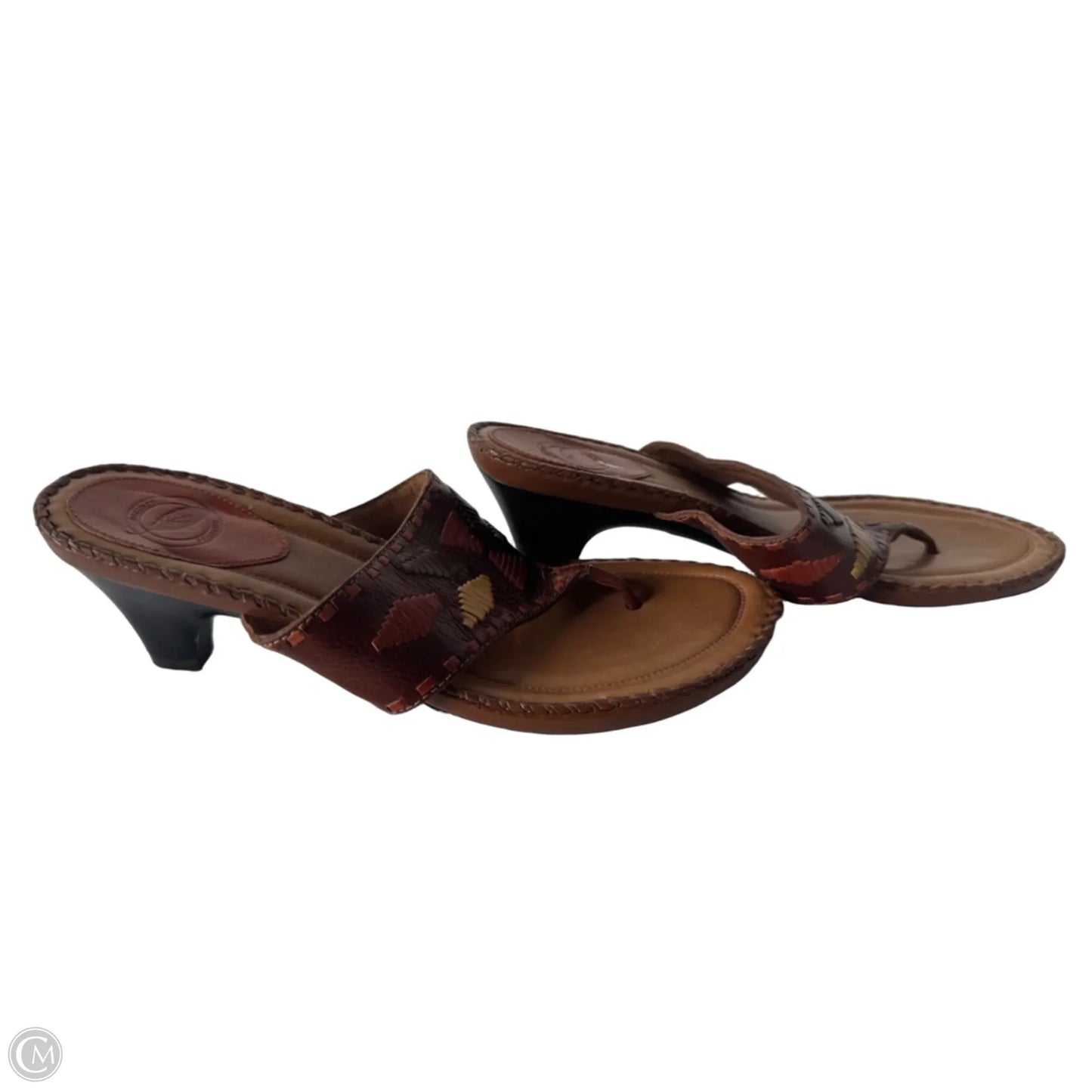 Sandals Heels Kitten By Nurture In Brown, Size: 8