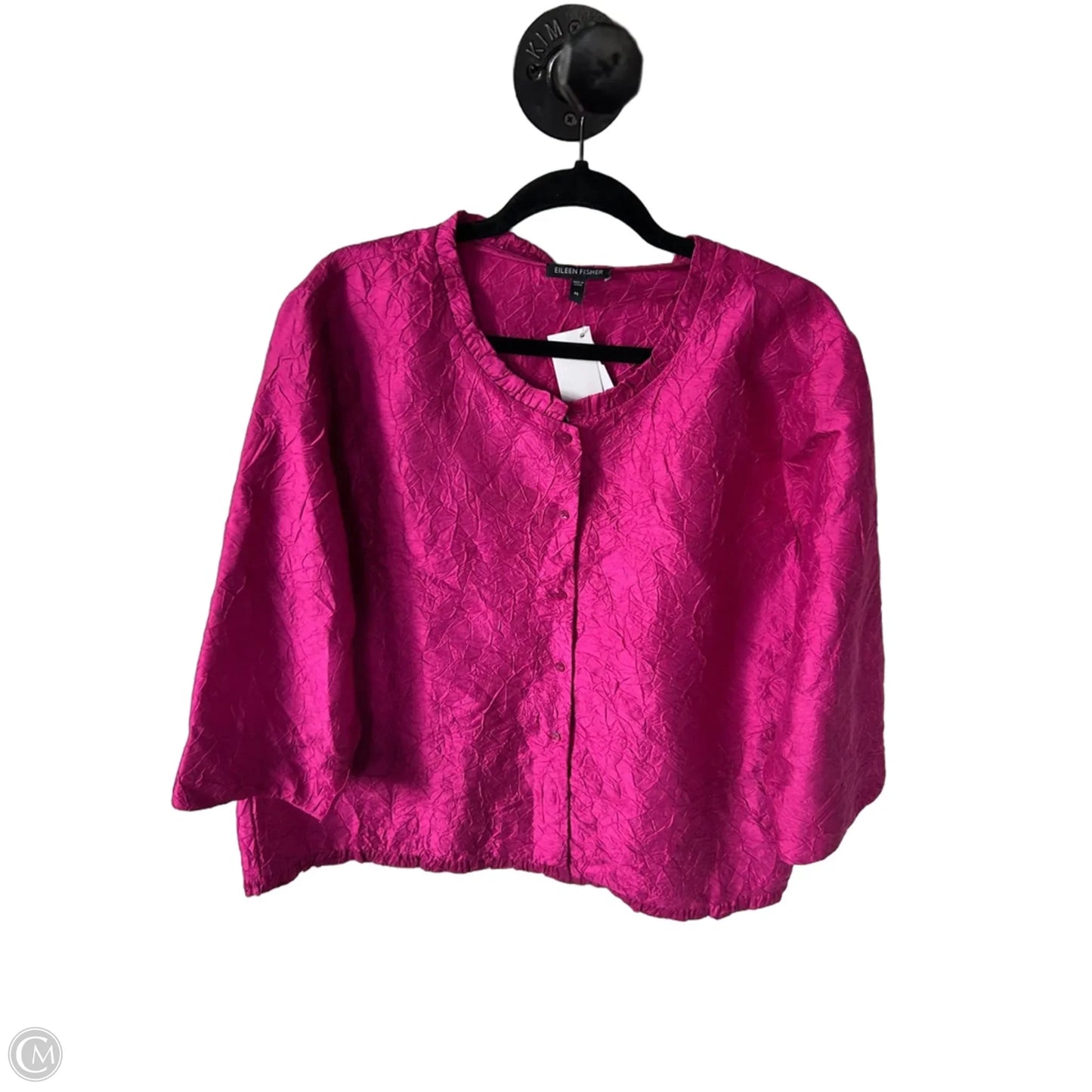 Jacket Shirt By Eileen Fisher In Pink, Size: Xl
