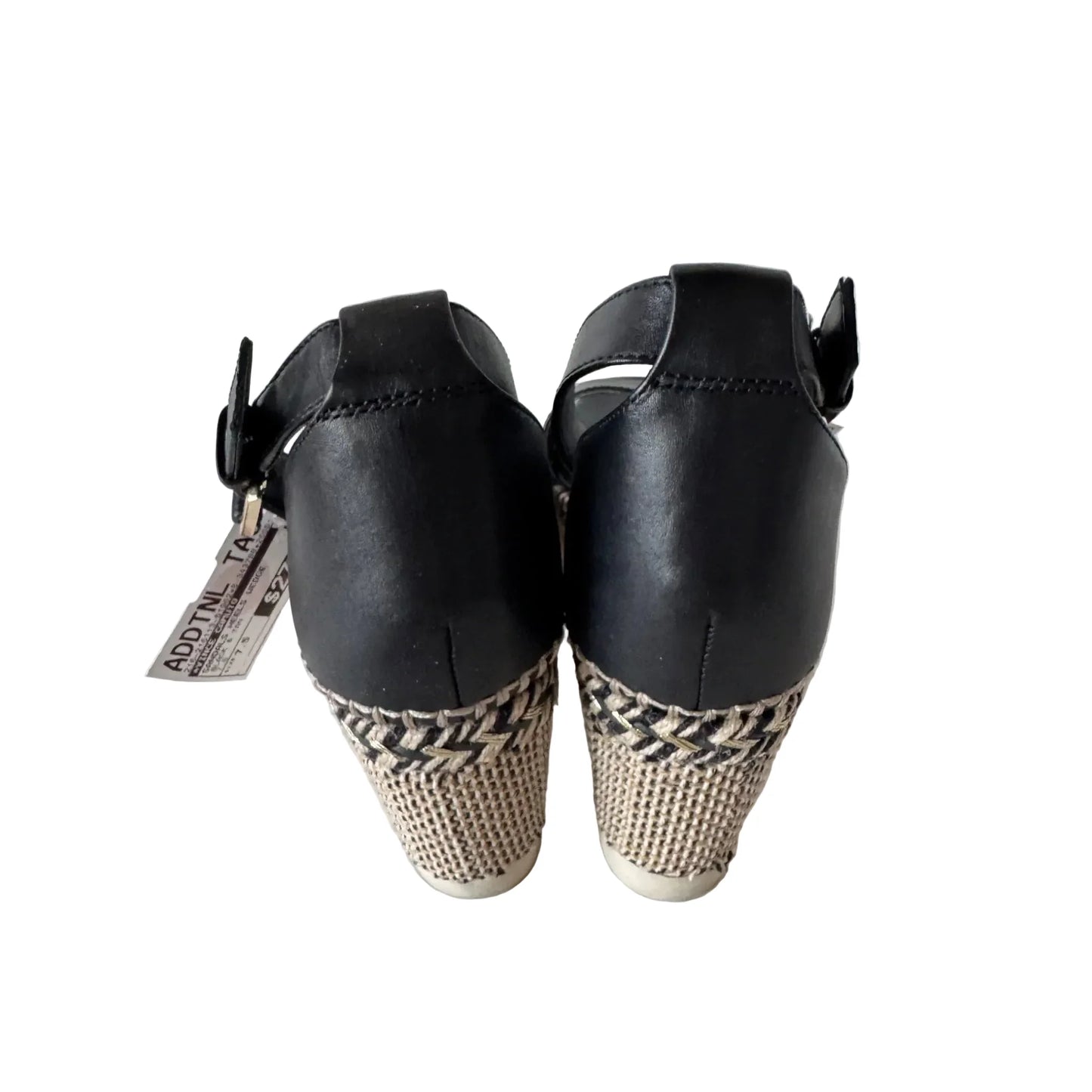 Sandals Heels Wedge By Vince Camuto In Black & Tan, Size: 7.5