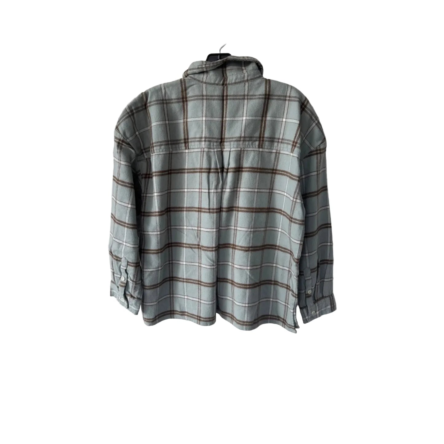 Top Long Sleeve By Madewell In Green & White, Size: M