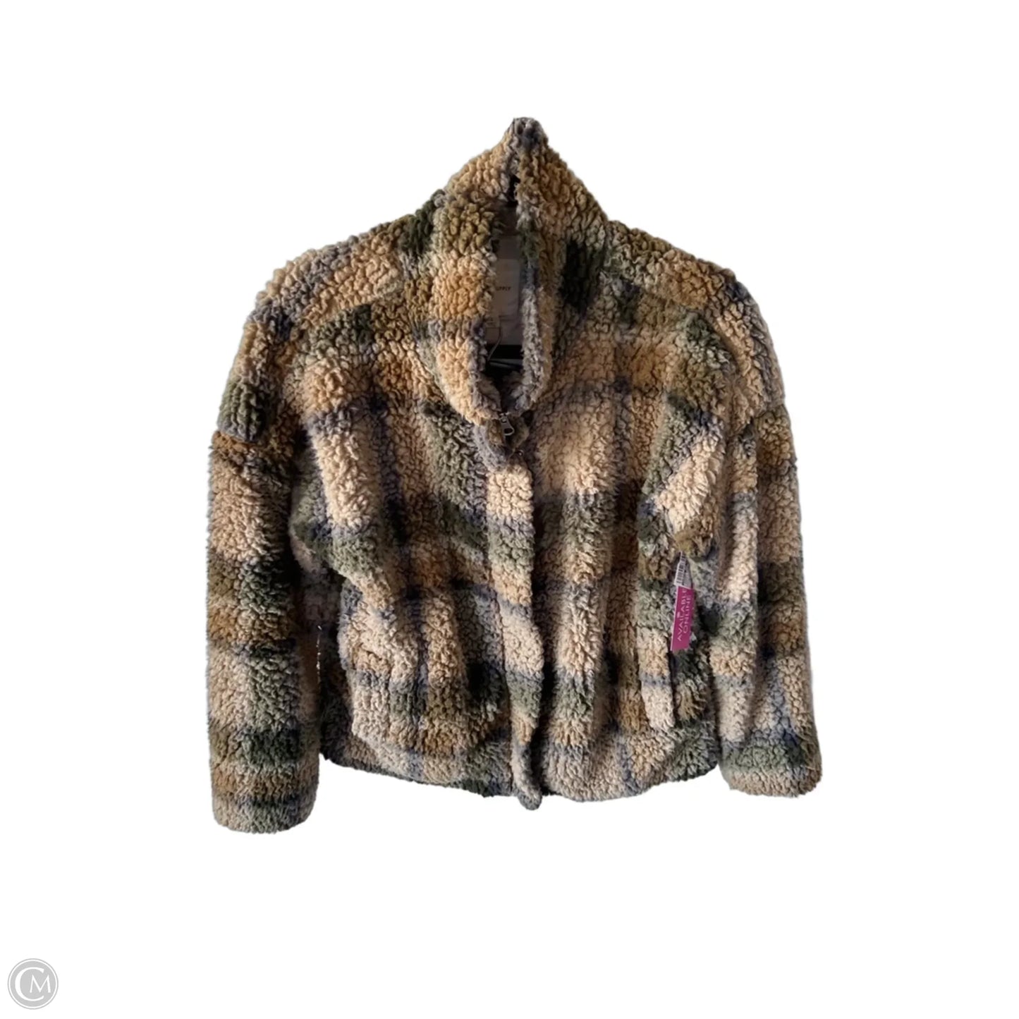 Jacket Faux Fur & Sherpa By Thread And Supply In Brown & Green, Size: S