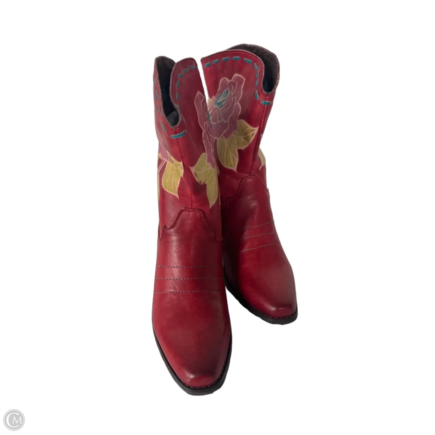 Boots Western By Spring Step In Red & Yellow, Size: 6.5