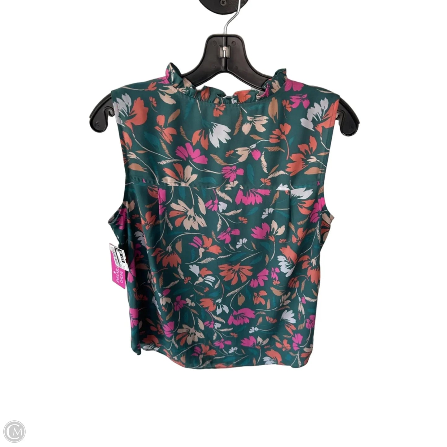 Blouse Sleeveless By Loft In Green & Pink, Size: S