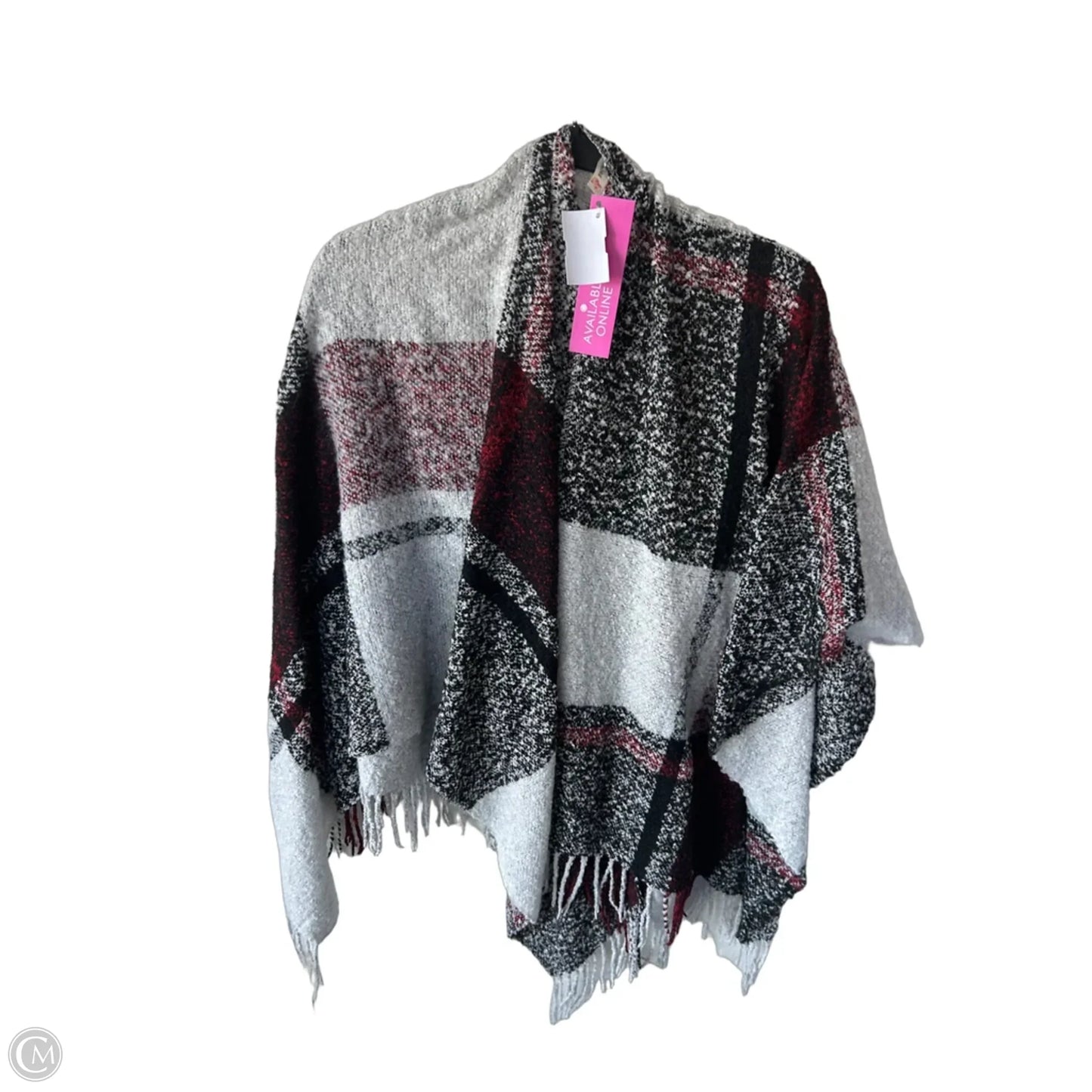 Shawl By Clothes Mentor In Black & Silver, Size: Osfm