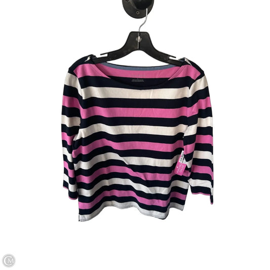 Top 3/4 Sleeve By Talbots In Blue & Pink, Size: L