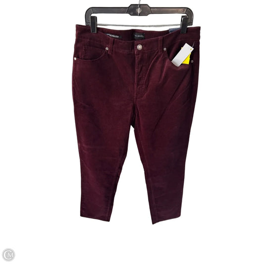 Pants Corduroy By Talbots In Maroon, Size: 10