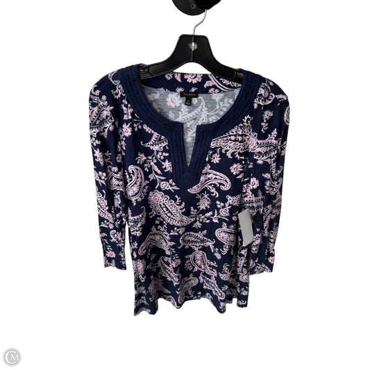 Tunic 3/4 Sleeve By Talbots In Blue & Pink, Size: Xl
